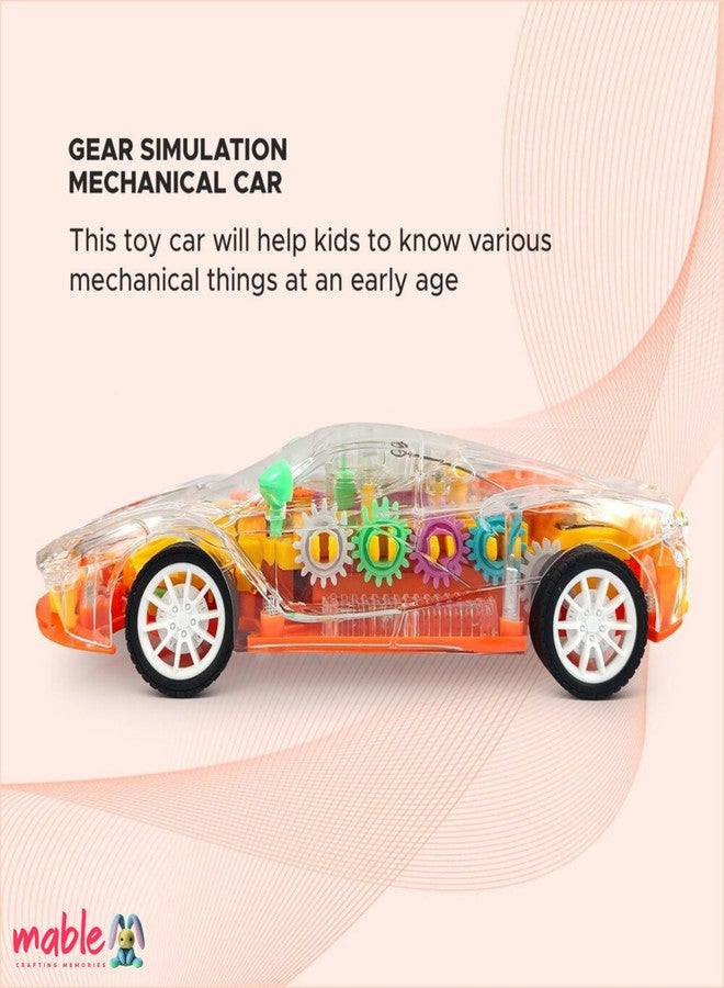 MABLE Remote Control Car Toy for Kids | 3D Transparent Racing Car with Lights, Sound & 360° Rotation | Rechargeable RC Toy Car for Boys & Girls | Gadi for Kids 3+ - Image 2